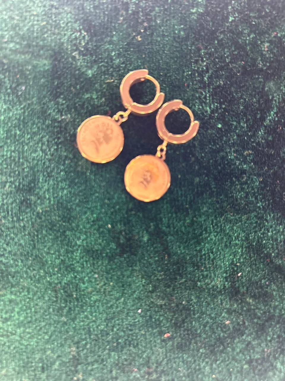 Royal Coin Charm Hoop Earrings